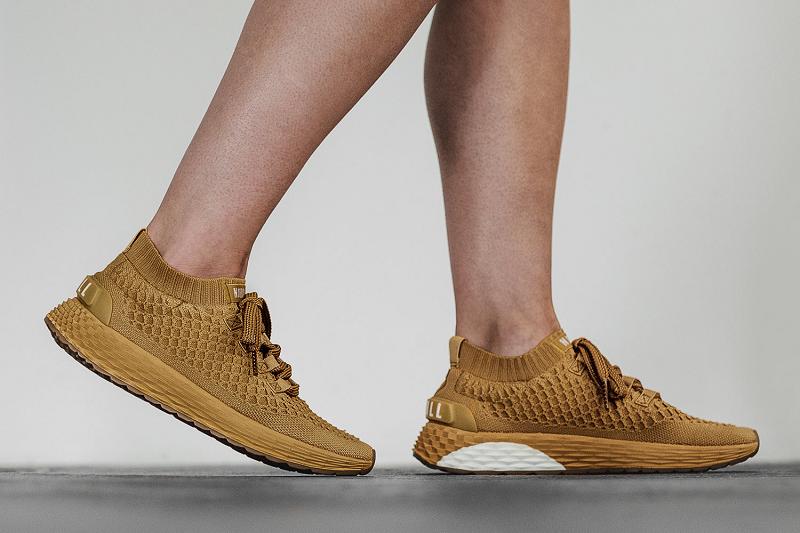 Women's Nobull Wheat Knit Running Shoes Brown | SG R2731V